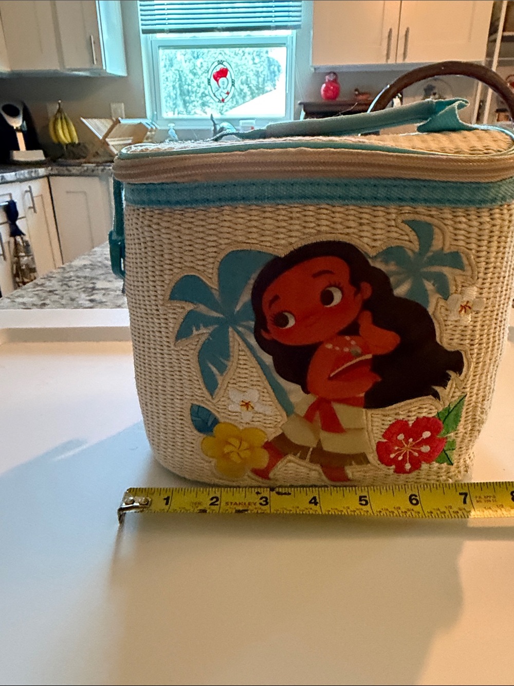 Kids Moana Straw-Look Insulated Lunch Bag - Aqua Trim
